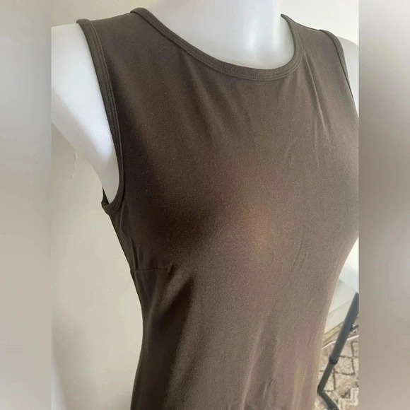 Talbots Petites Maxi Brown Keyhole‎ Back Tank Dress Size P Small EUC! 0147 - Picture 2 of 8